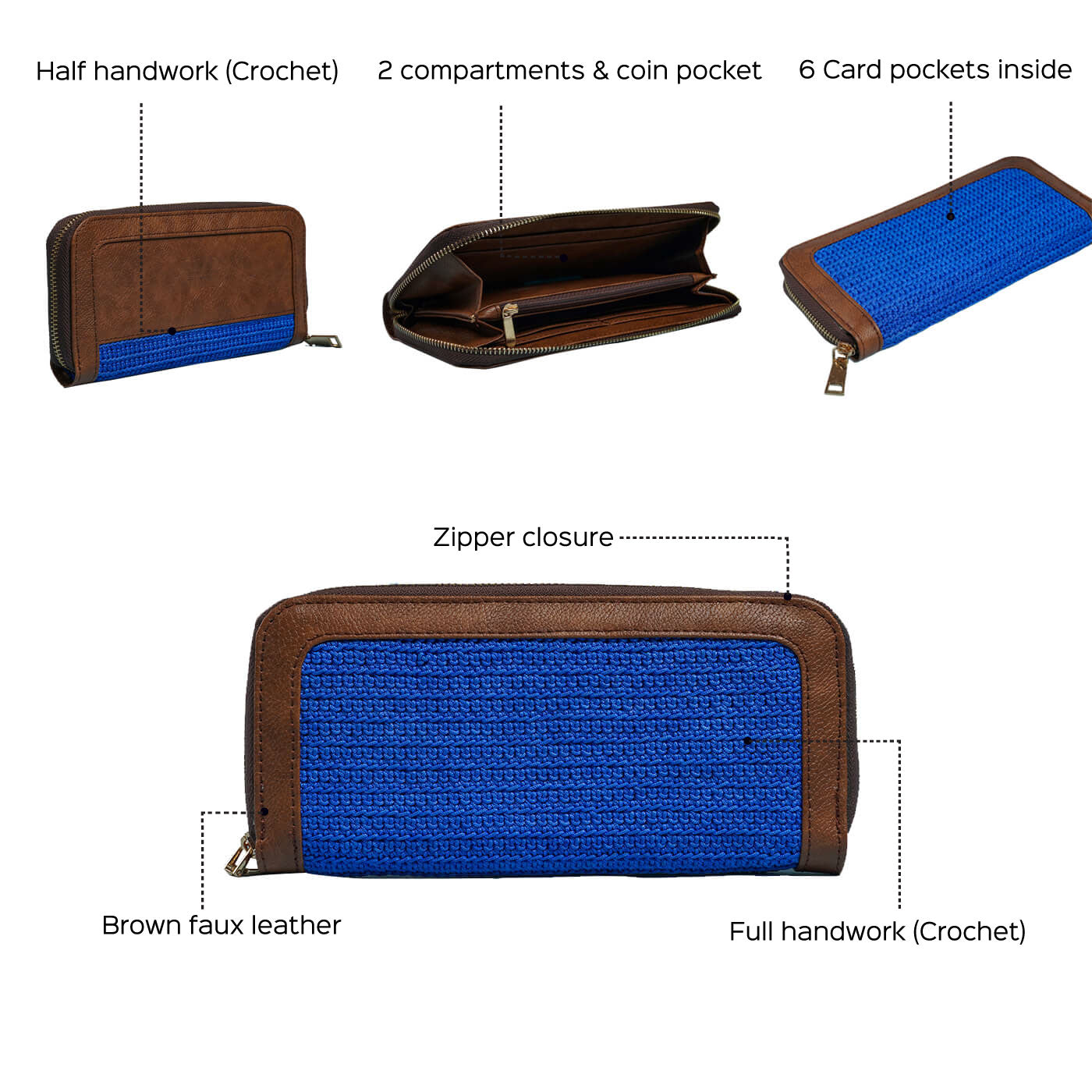 Wabasta Fashion Wallets Clutches Blue labelled image e4ae8a06 f9ad 433c a55c 620d8877e8a0