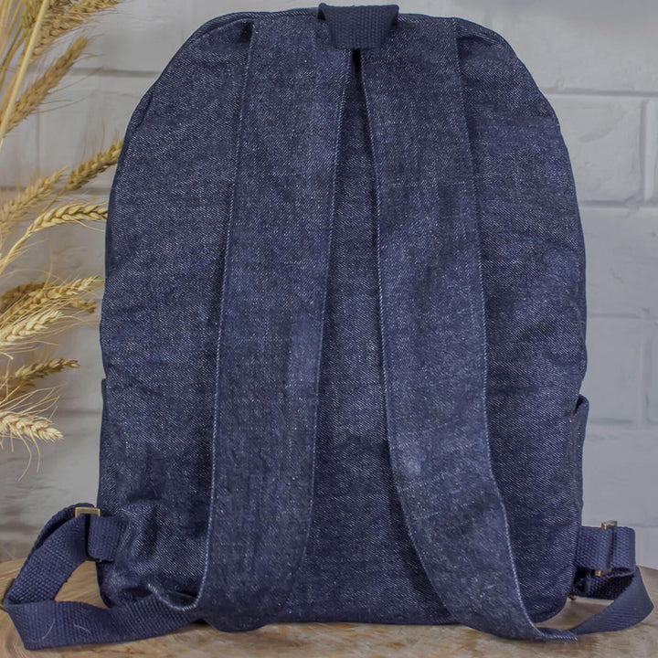 Casual Upcycled Denim Day Backpack