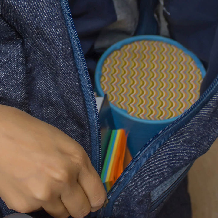 Casual Upcycled Denim Day Backpack