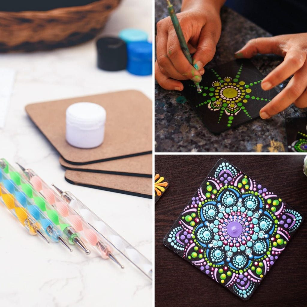 Buy Dot Art Coasters - All Inclusive DIY Kit Online On Zwende