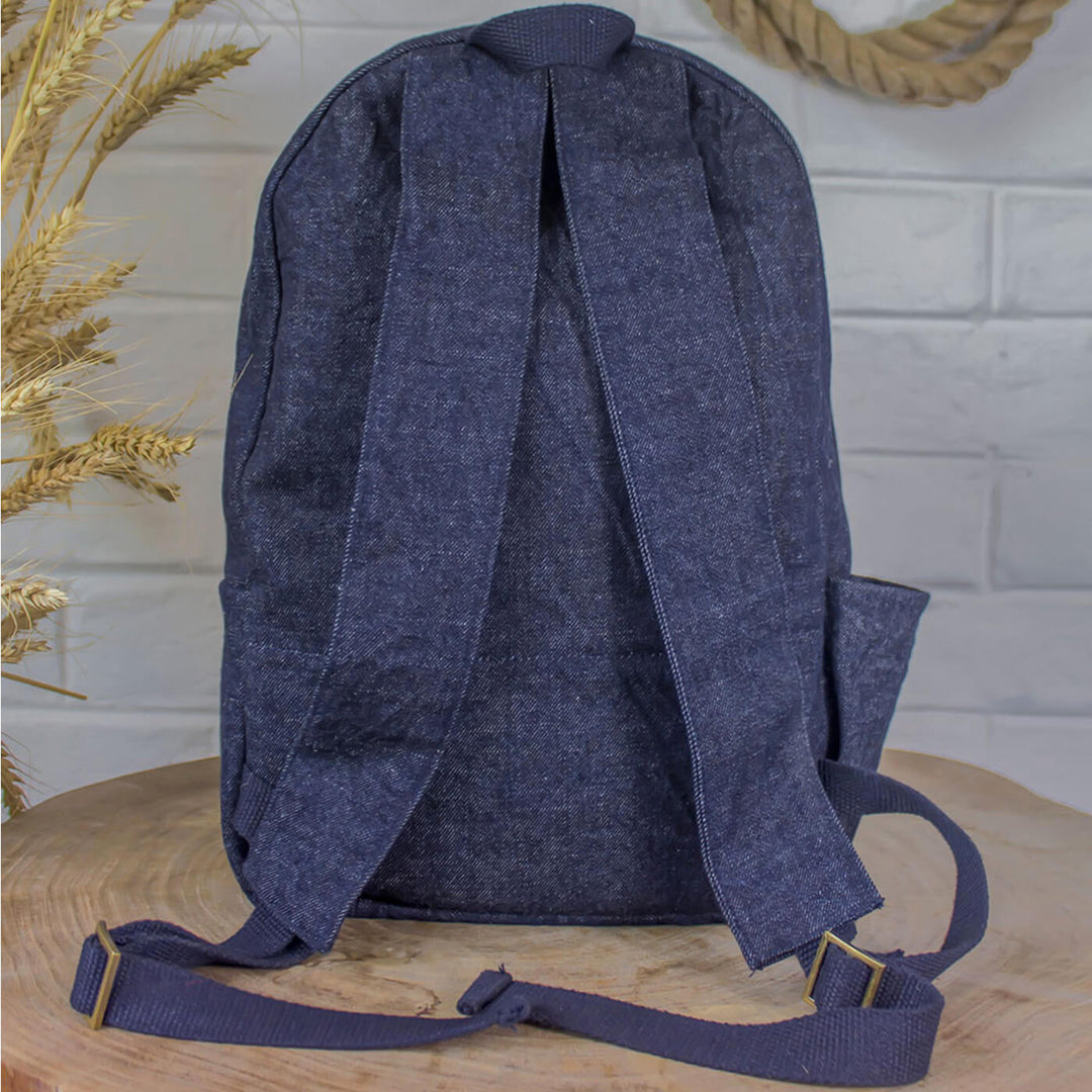 Upcycled Denim Patched Backpack