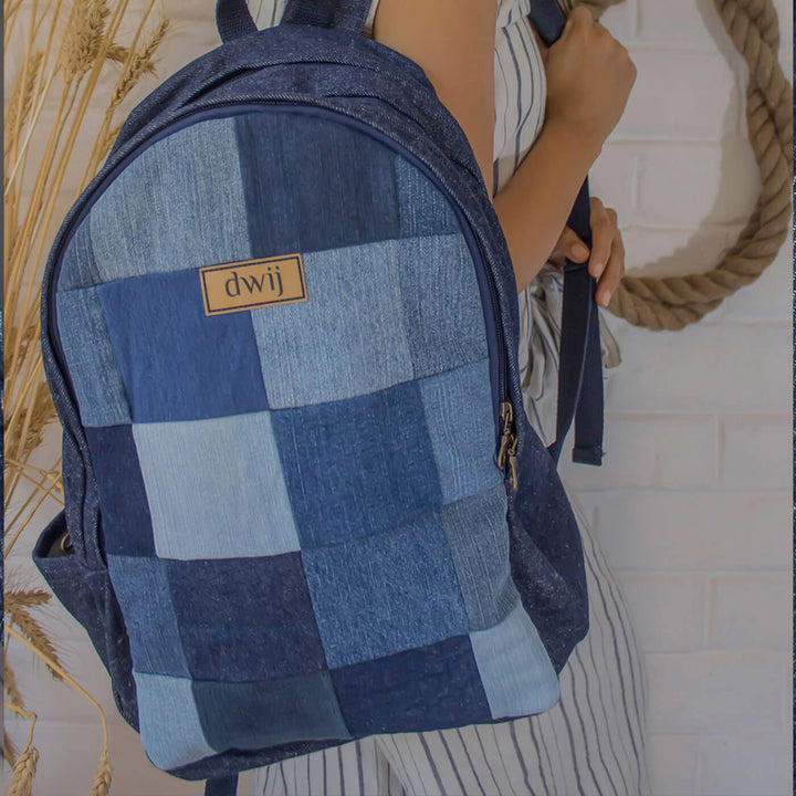 Mix Upcycled Denim Random Backpack