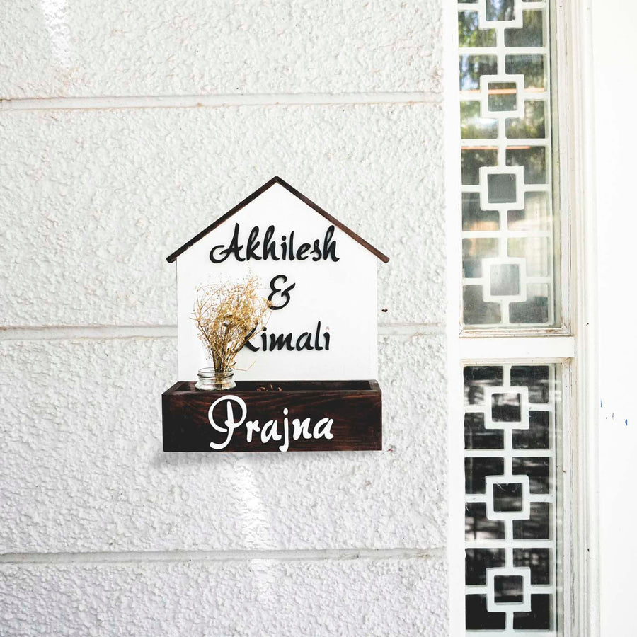 House Shaped Name Plates - Modern Personalized Name Plate Design - Zwende