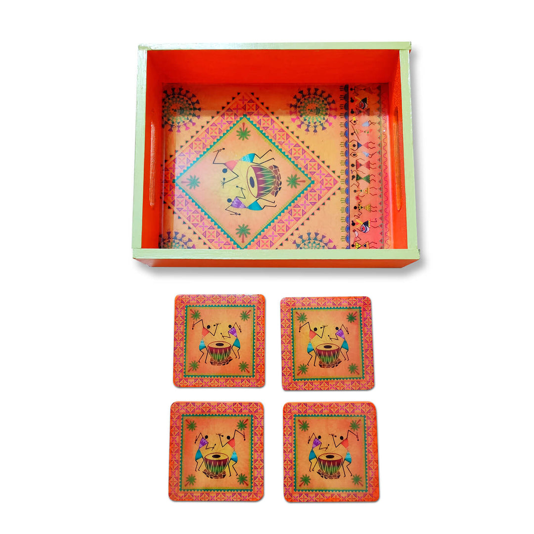 Decoupage Coaster And Tray Set